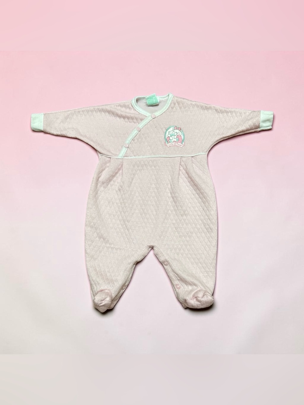 Vintage 90s Baby Girl Footed Sleeper Size Medium 12.5-16 pounds Pink